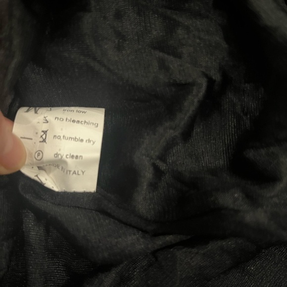 [M]Sandro Ferrone Rome Elegant Black Long Sleeve Deep V Pleated Mini Dress Bow - Picture 5 of 8